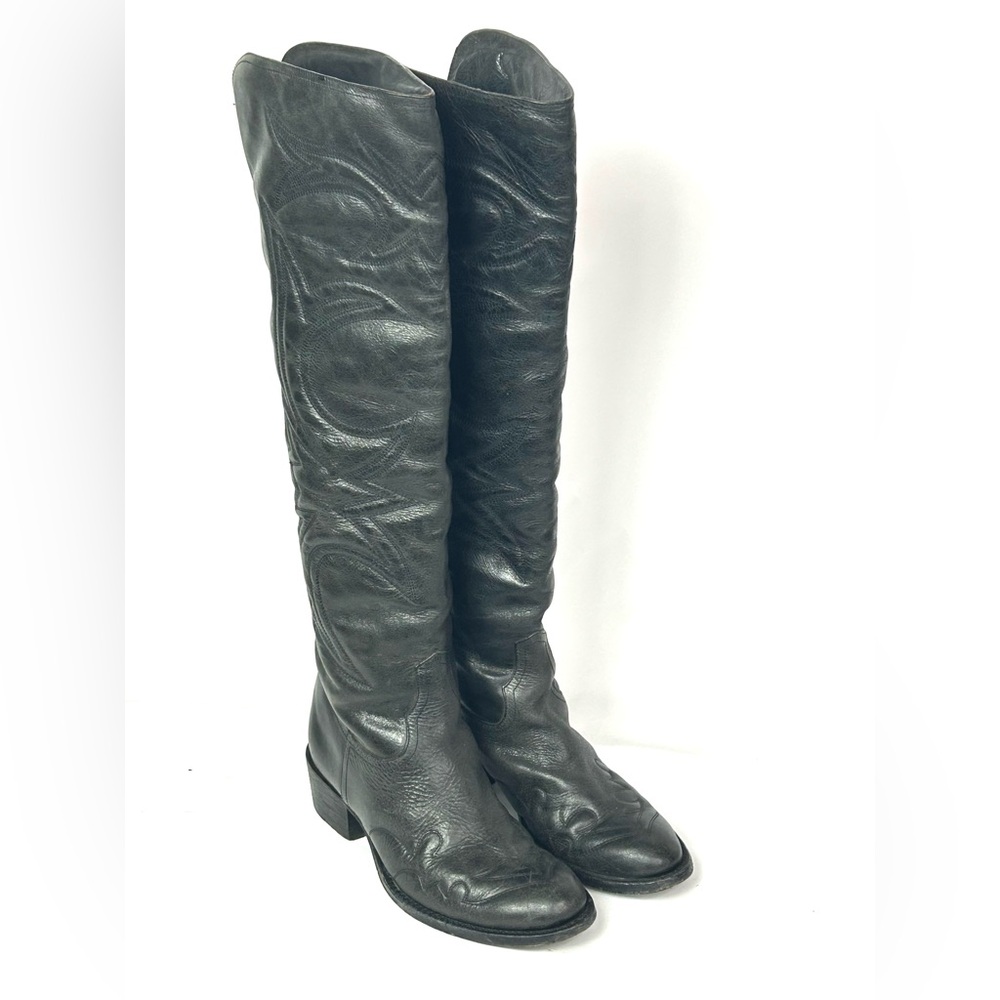 Ralph Lauren  Leather Over the Knee-High Boots 7.5 Made in Italy